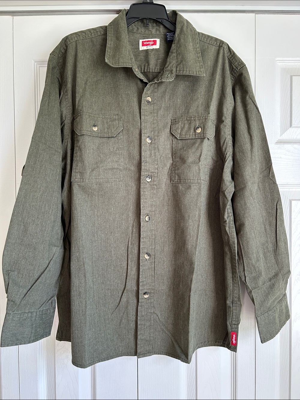 Wrangler Olive Green Button-Up Shirt